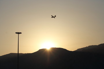 canadair in action at dawn