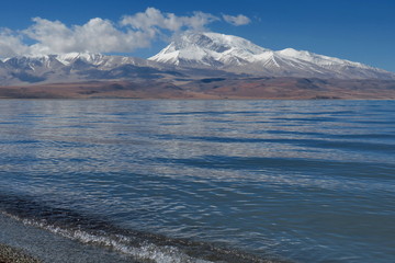 Fototapeta na wymiar 2018 Himalayas, Tibet, Rakshastal lake.