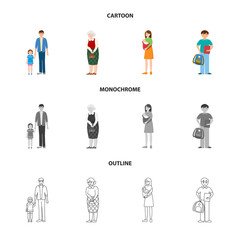 Isolated object of character and avatar  sign. Collection of character and portrait vector icon for stock.