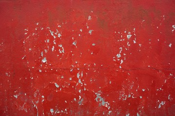 red peeling paint concrete wall background