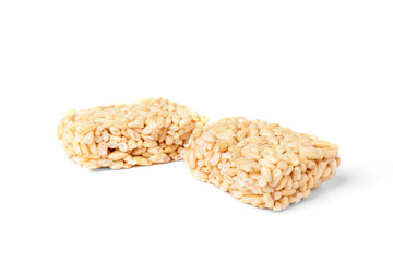 Puffed rice isolated on white background. 