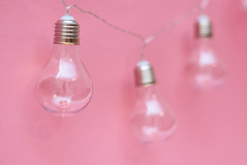 light bulb on a pink background