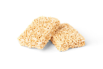 Puffed rice isolated on white background. 
