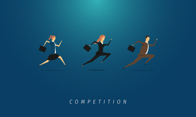 Businessman leader - Competitive business design vector illustration. Vector business people competitive. Competition in business.