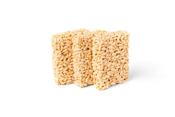Puffed rice isolated on white background. 