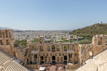 Naklejka premium The Ancient Coliseum in the Acropolis historical site in Athens