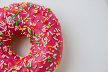 strawberry donuts on a white background