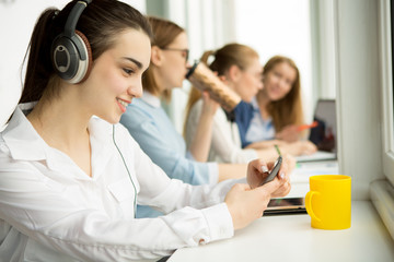 Young woman working at the office