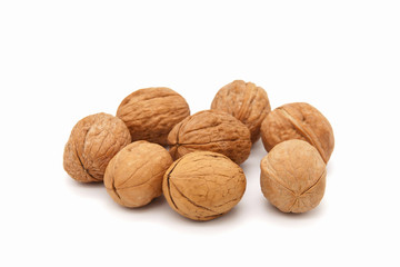 walnuts isolated on white background
