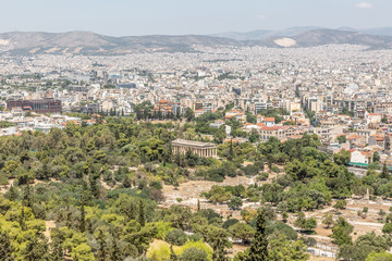 Fototapeta na wymiar View of Athens with Acropolis on a sunny day