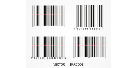 Bar code icon realistic. Flat barcode.