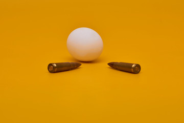 egg on yellow background