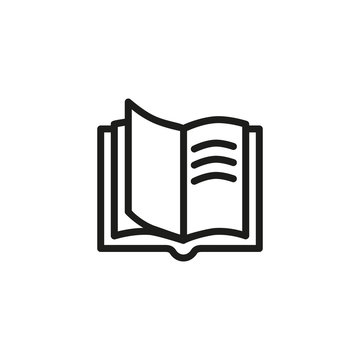 Opened book line icon