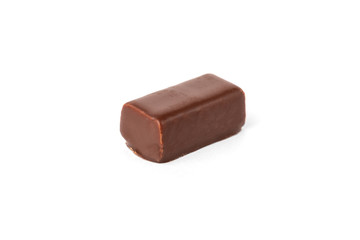 Chocolate sweets with praline isolated on white background.