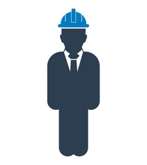 Standing Male  Engineer  Icon. Flat style vector EPS.