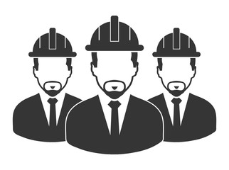 Naklejka premium Male Engineer Team Icon. Flat style vector EPS.