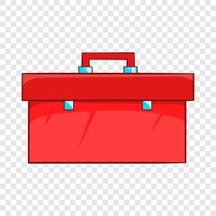 Closed red case icon in cartoon style on a background for any web design 