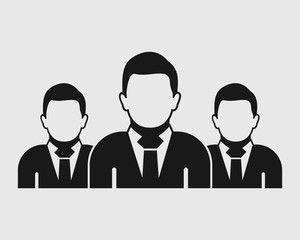 Business Team Icon. Employees behind the leader. Flat style vector EPS.