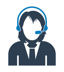 Female Costumer service icon.  Flat style vector EPS.