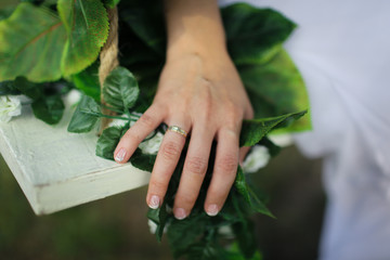 hands of newlyweds