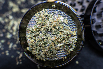 Metal grinder for marijuana. Marijuana recreational use