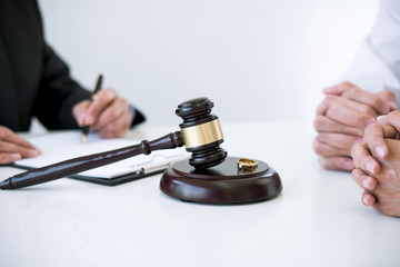 Agreement prepared by lawyer signing decree of divorce (dissolution or cancellation) of marriage,...