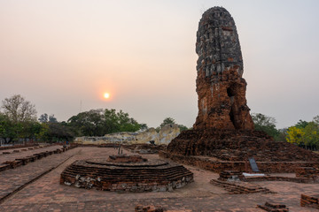 ancient temple in ayutthaya thailand