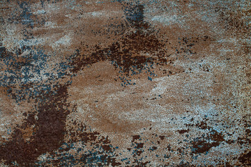 Rusted on surface of the old iron, deterioration of the steel, decay and grunge texture background. Old metal iron panel. 