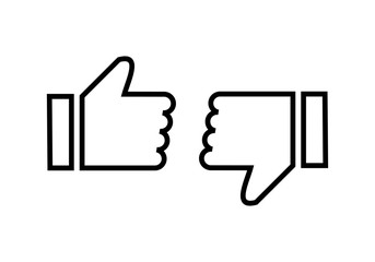 like icon vector. Thumbs up icon. social media icon. Like and dislike icon. Thumbs up and thumbs down