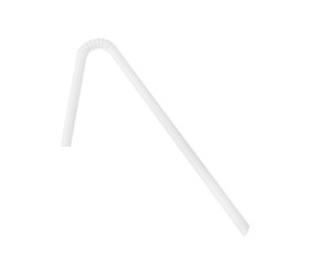 White drinking straw isolated on white