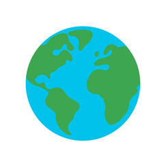 Planet earth globe flat design icon for web and mobile, banner, infographics.