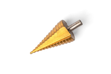 Step drill isolated on white background. 