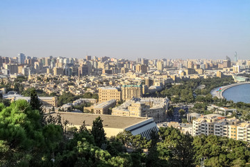 Fototapeta na wymiar Baku city from a height