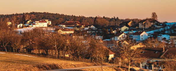 Obraz premium Beautiful sunset near Winzer-Danube-Bavaria-Germany