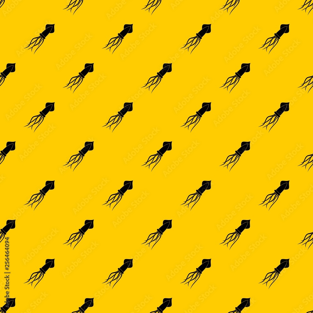 Poster squid pattern seamless vector repeat geometric yellow for any design