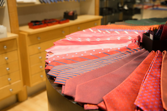 silk ties ordered in a store
