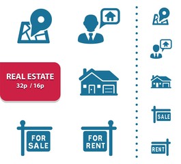 Real Estate Icons (4x magnification for preview).