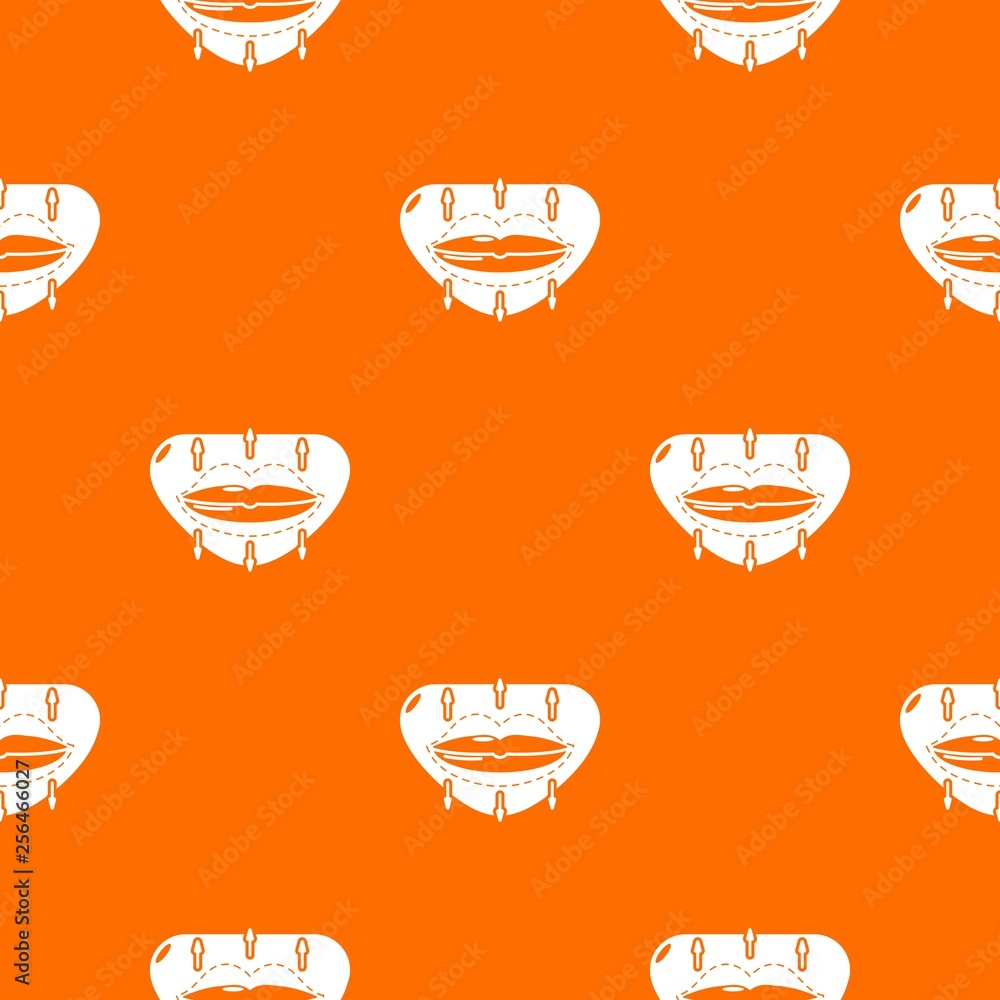Poster lip augmentation pattern vector orange for any web design best