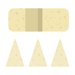 Triangular pieces of cheese vector flat isolated