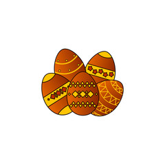 happy easter eggs set