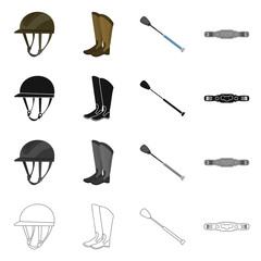 Isolated object of equipment and riding symbol. Collection of equipment and competition stock vector illustration.