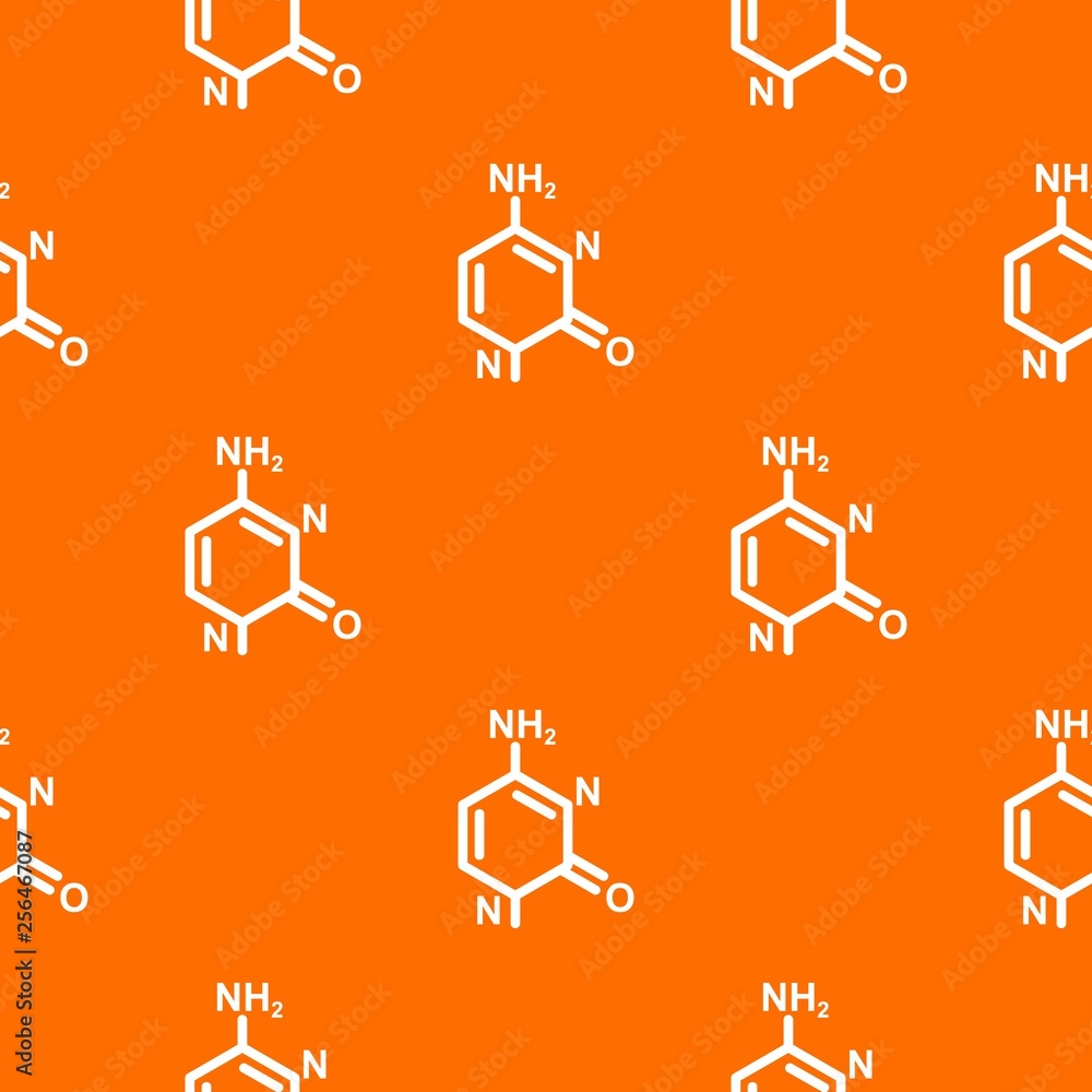 Poster molecule model pattern vector orange for any web design best