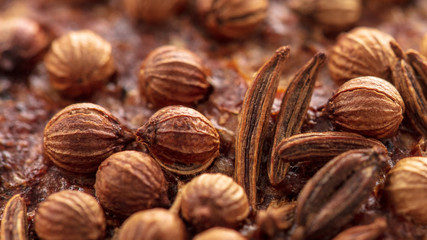 Sesame rye bread as a background