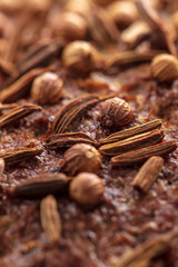 Sesame rye bread as a background