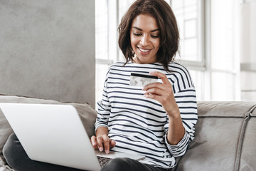 Attractive young afro american woman