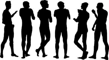 Naked men black silhouettes 3