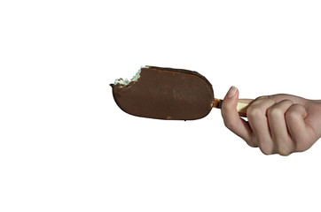  Eskimo. Sundae in chocolate. Ice cream on a stick. Cold dessert