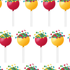 Seamless pattern of lollipops various color. Vector illustration. Candy background.