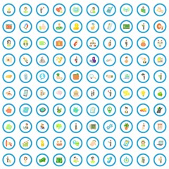 100 job contract icons set in cartoon style for any design vector illustration