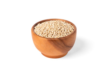 Pearl barley isolated on white background.